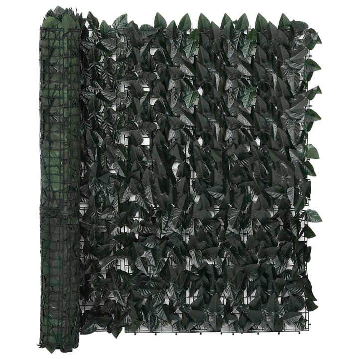 Balkonscherm met donkergroene bladeren 600x100 cm