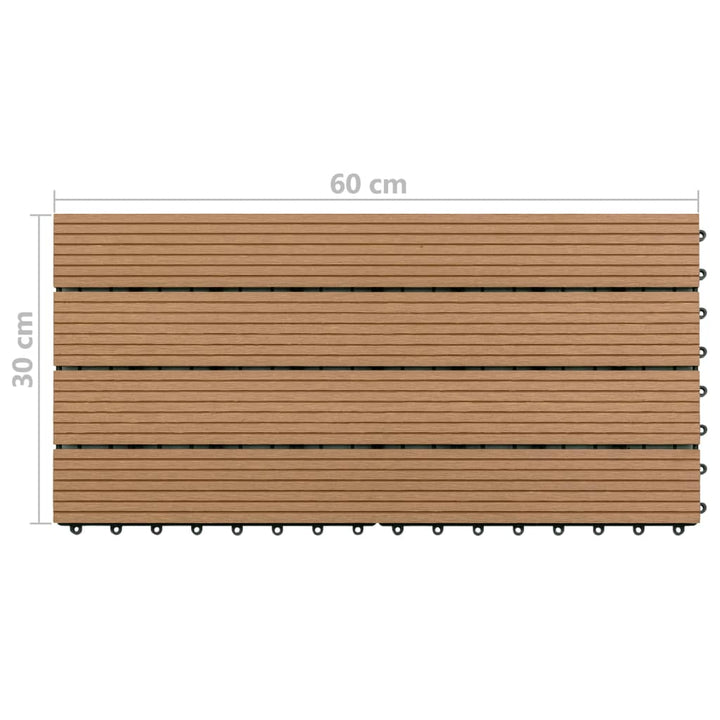 Terrastegels 6 st 60x30 cm 1,08 m² HKC bruin