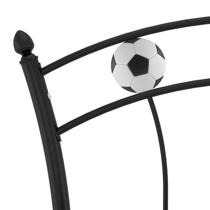Bedframe met voetbaldesign metaal zwart 90x200 cm