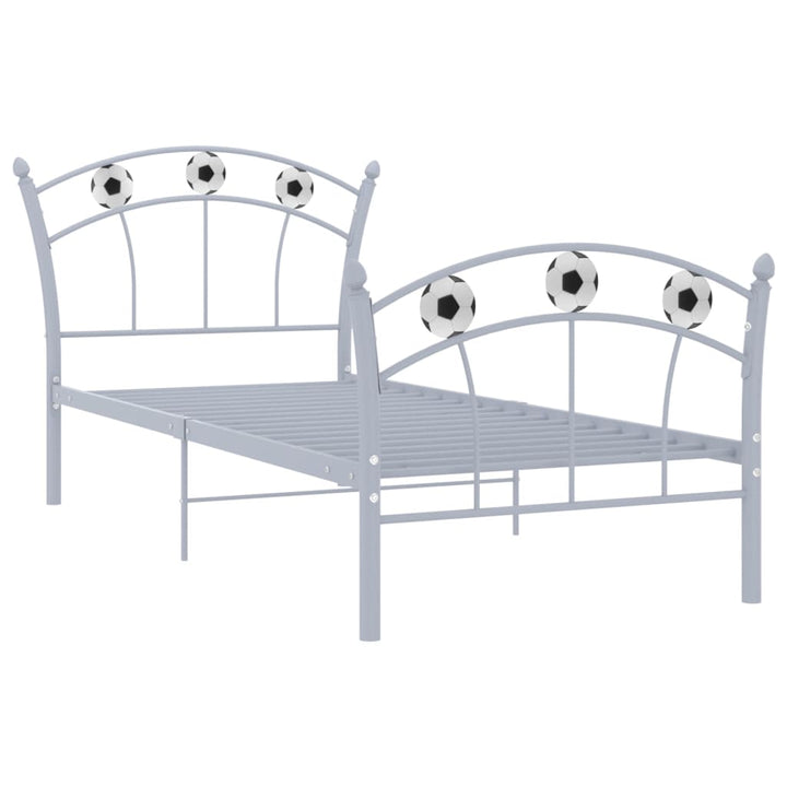 Bedframe met voetbaldesign metaal grijs 90x200 cm