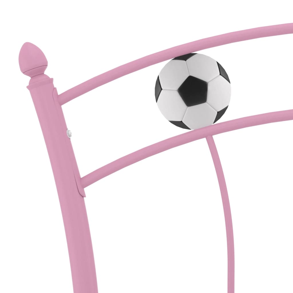 Bedframe met voetbaldesign metaal roze 90x200 cm