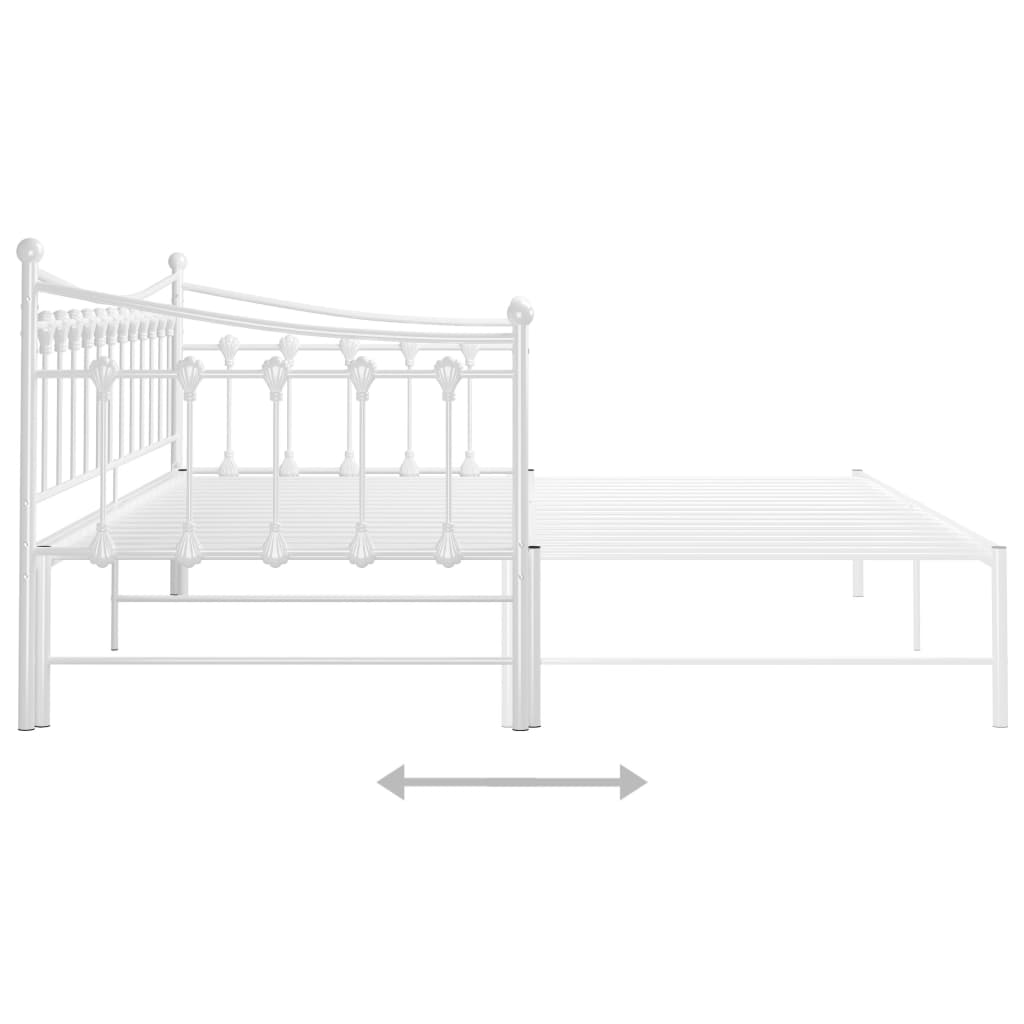 Slaapbankframe uittrekbaar metaal wit 90x200 cm