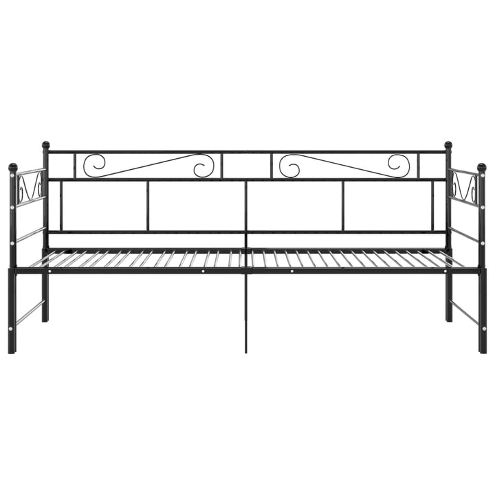 Slaapbankframe uittrekbaar metaal zwart 90x200 cm