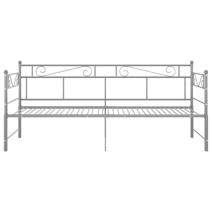 Slaapbankframe uittrekbaar metaal grijs 90x200 cm