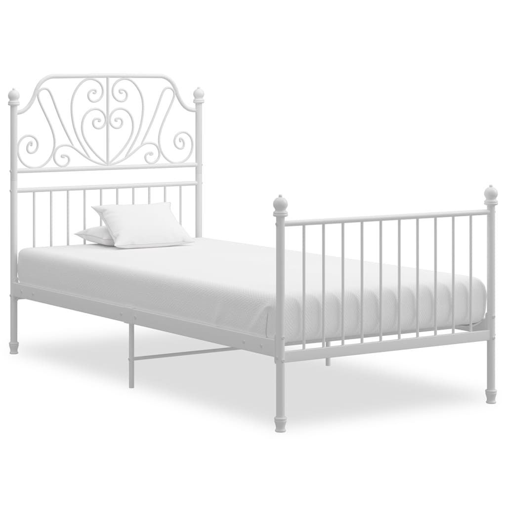 Bedframe metaal wit 90x200 cm