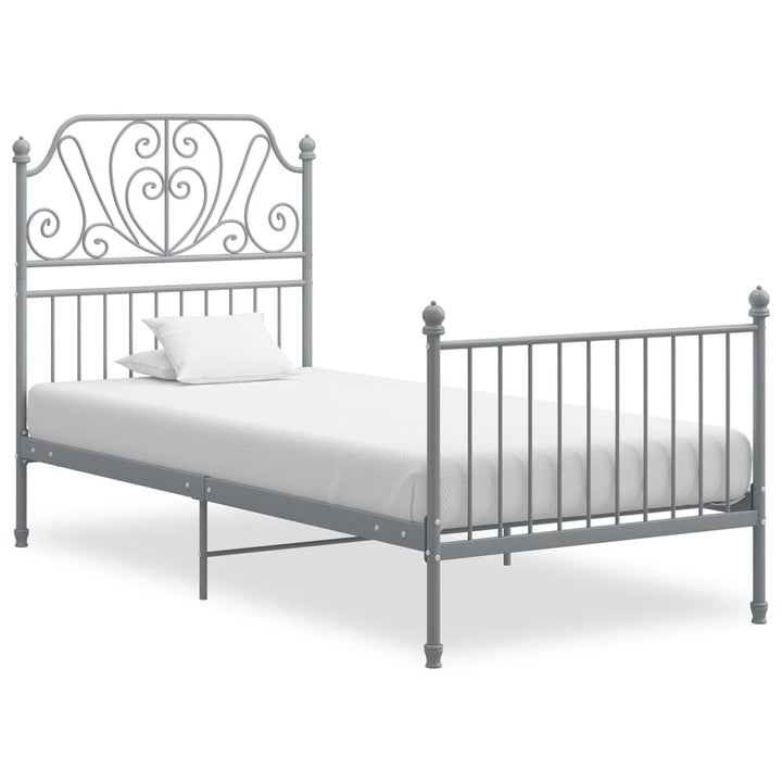 Bedframe metaal en multiplex grijs 90x200 cm