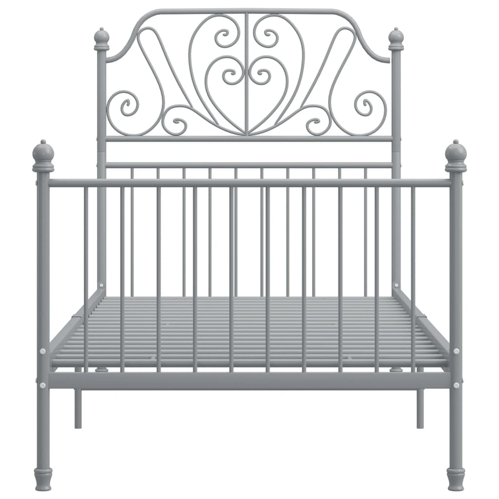 Bedframe metaal grijs 100x200 cm