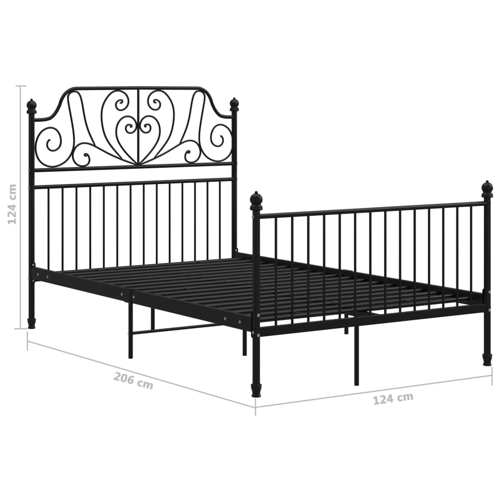 Bedframe metaal zwart 120x200 cm