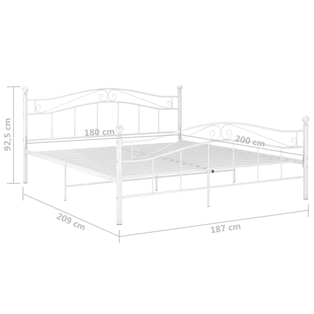 Bedframe metaal wit 180x200 cm