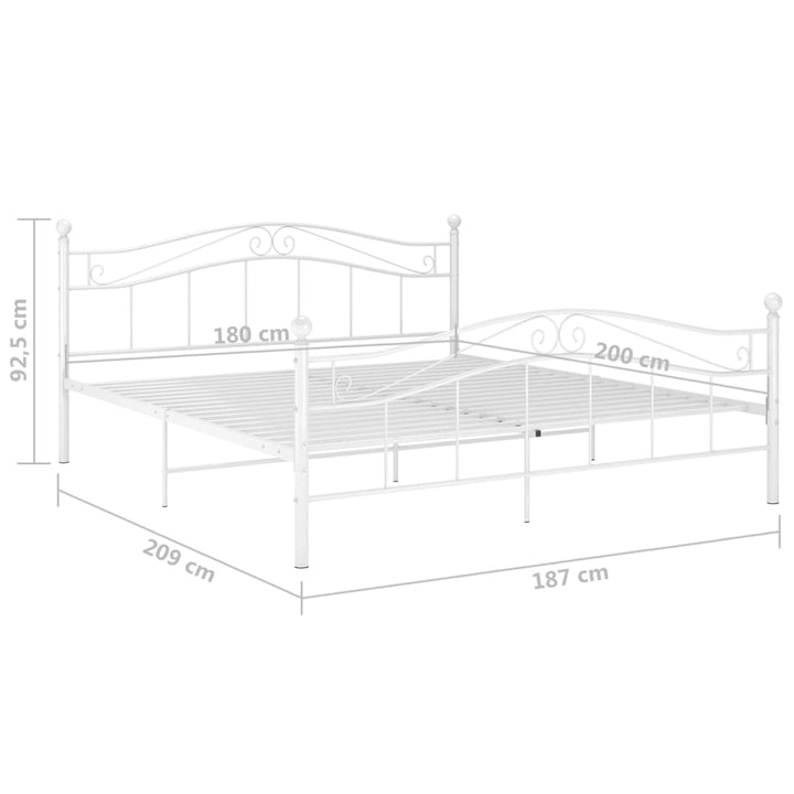 Bedframe metaal wit 180x200 cm