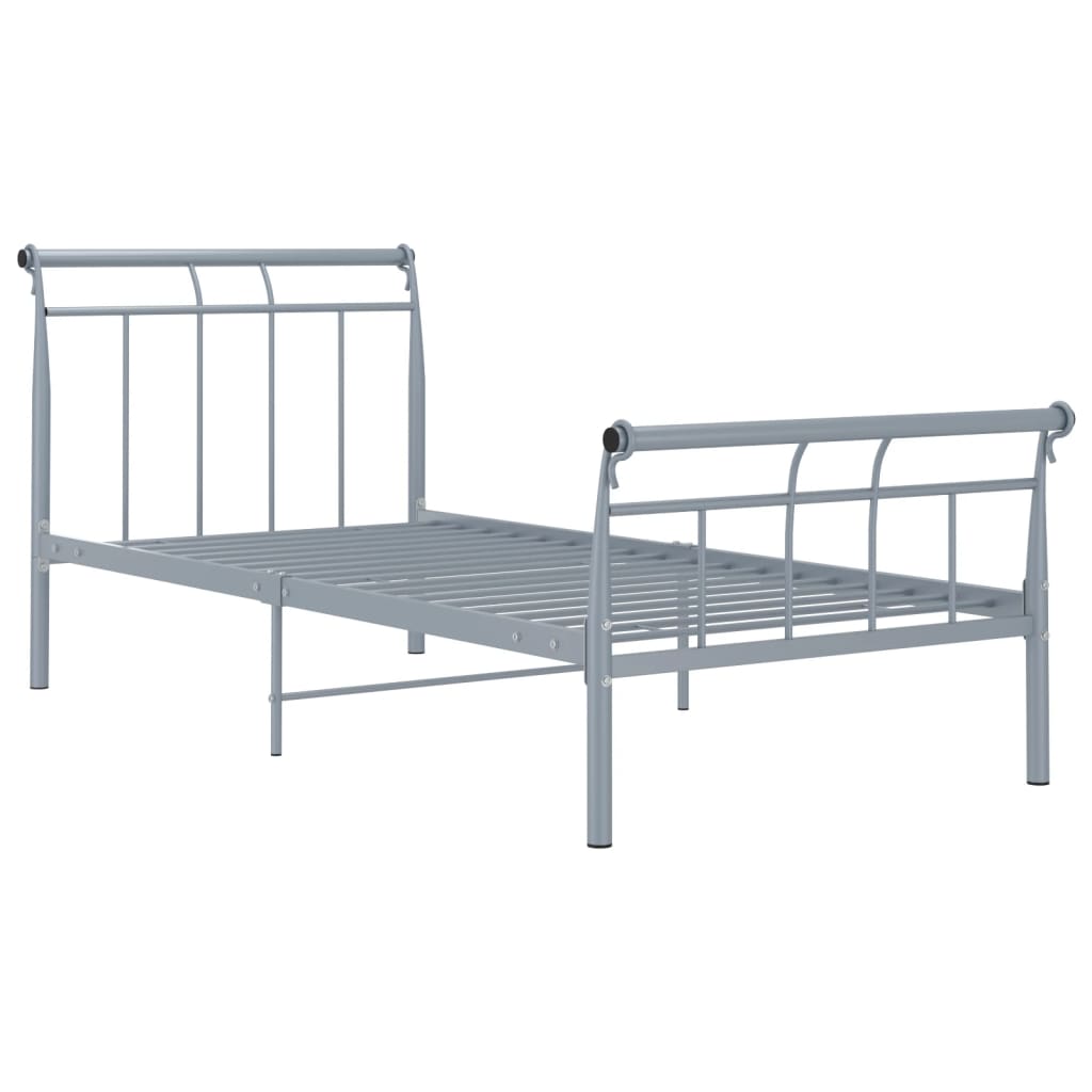 Bedframe metaal grijs 100x200 cm