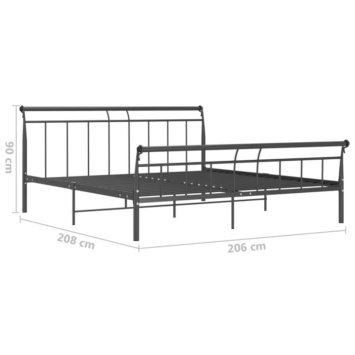 Bedframe metaal zwart 200x200 cm