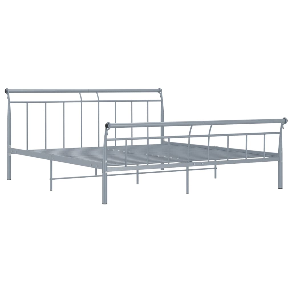 Bedframe metaal grijs 200x200 cm