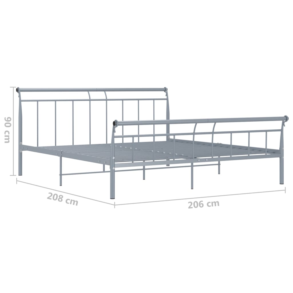 Bedframe metaal grijs 200x200 cm