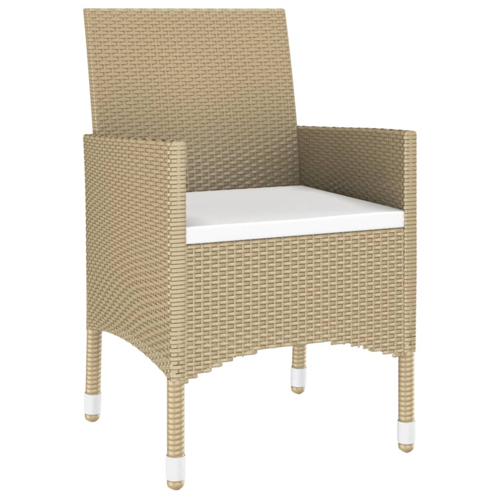 3-delige Tuinset poly rattan beige