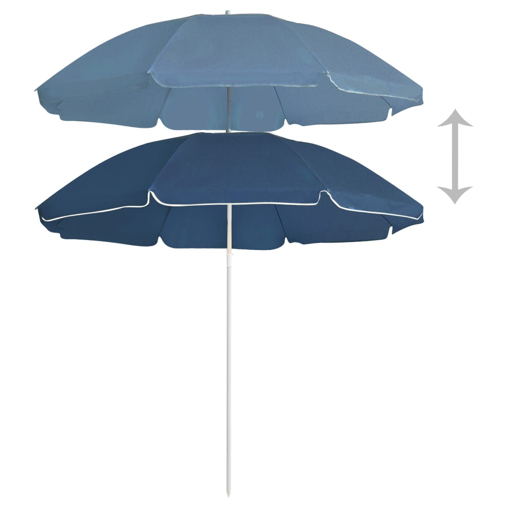 Parasol met stalen paal 180 cm blauw