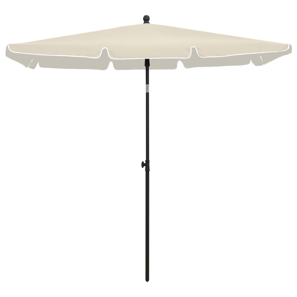 Parasol met paal 210x140 cm zandkleurig