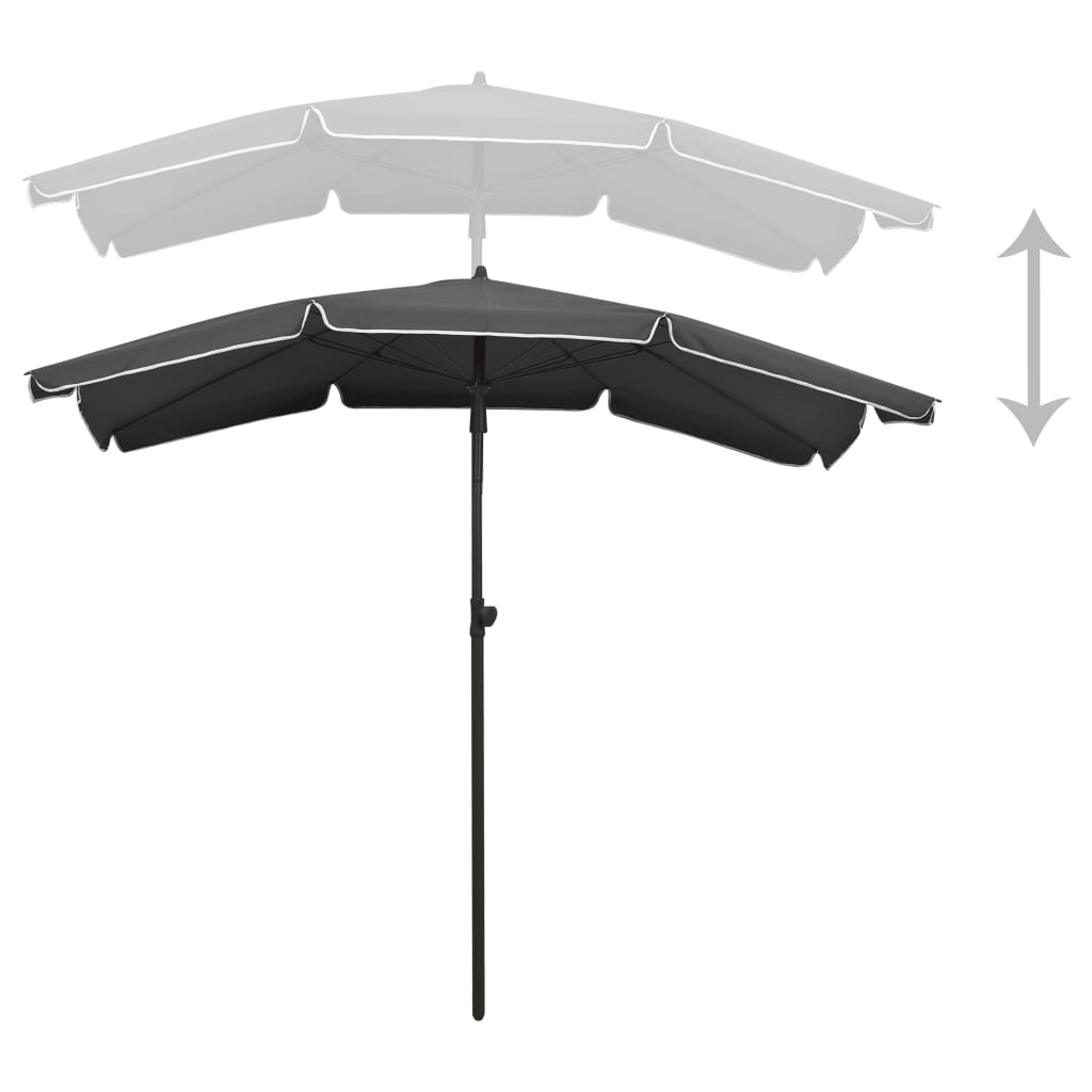 Parasol met paal 200x130 cm antracietkleurig