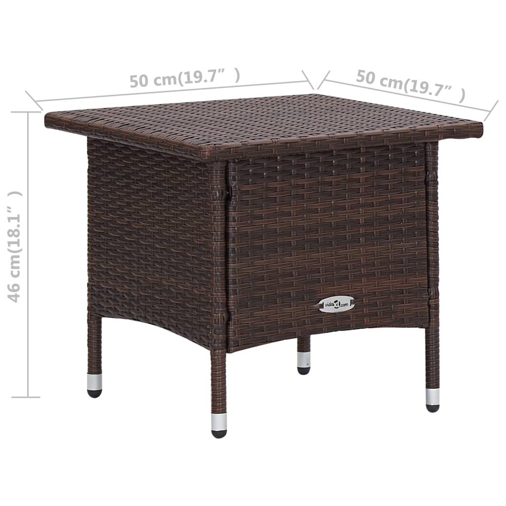 3-delige Loungeset met kussens poly rattan bruin