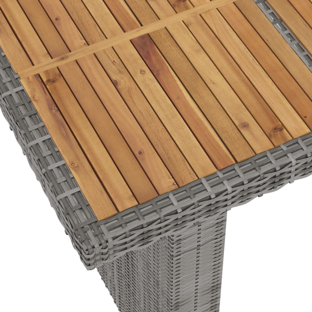 7-delige Tuinset met kussens poly rattan grijs