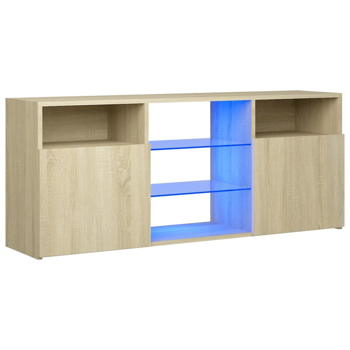 Tv-meubel met LED-verlichting 120x30x50 cm sonoma eikenkleurig