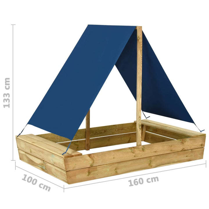 Zandbak met dak 160x100x133 cm geïmpregneerd grenenhout