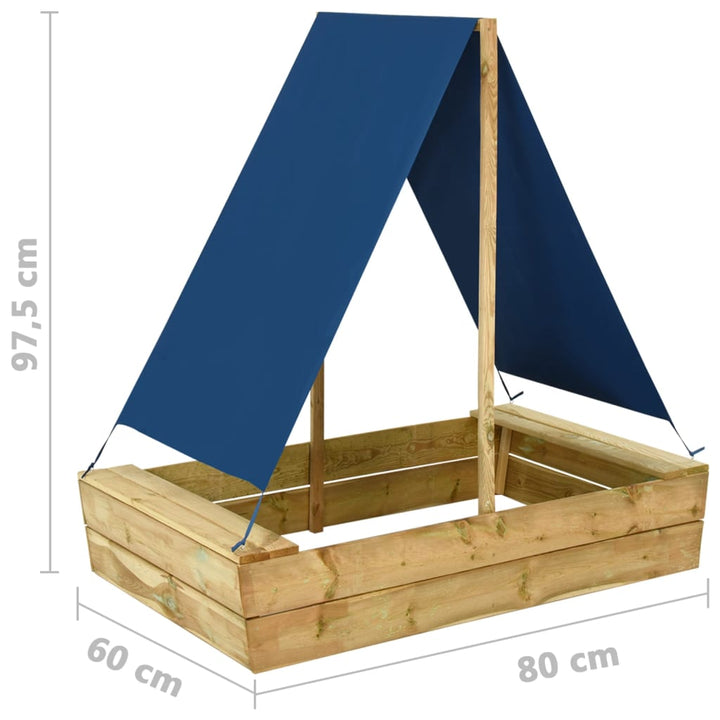 Zandbak met dak 80x60x97,5 cm geïmpregneerd grenenhout