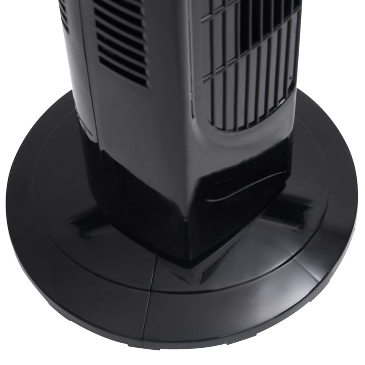 Torenventilator met afstandsbediening en timer ø¸24x80 cm zwart