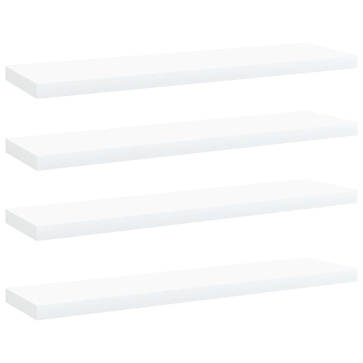 Wandschappen 4 st 40x10x1,5 cm bewerkt hout wit