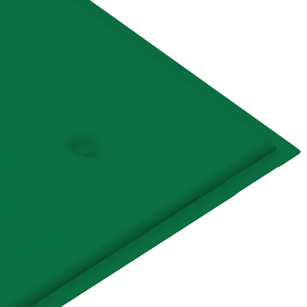 Tuinbank met groen kussen 112 cm massief teakhout