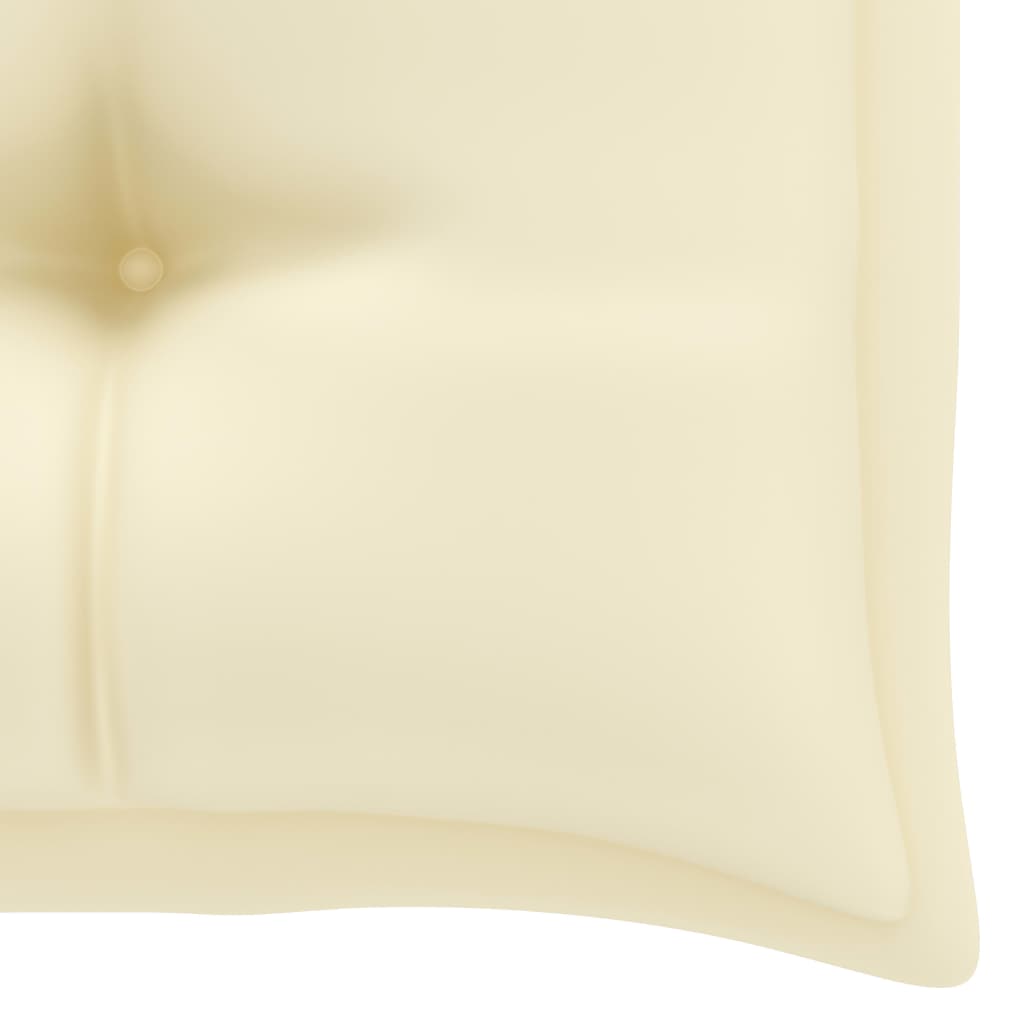 Tuinbank met crèmekleurig kussen 112 cm massief teakhout