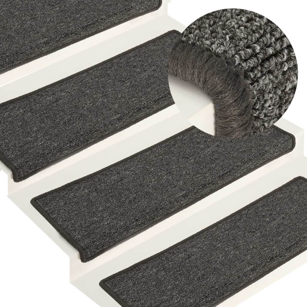 Trapmatten 15 st 65x25 cm grijs en zwart