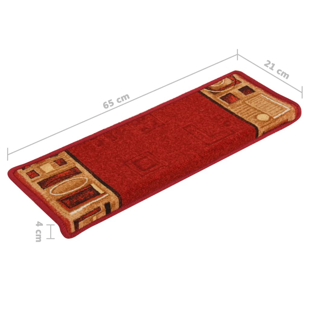 Trapmatten zelfklevend 15 st 65x25 cm rood