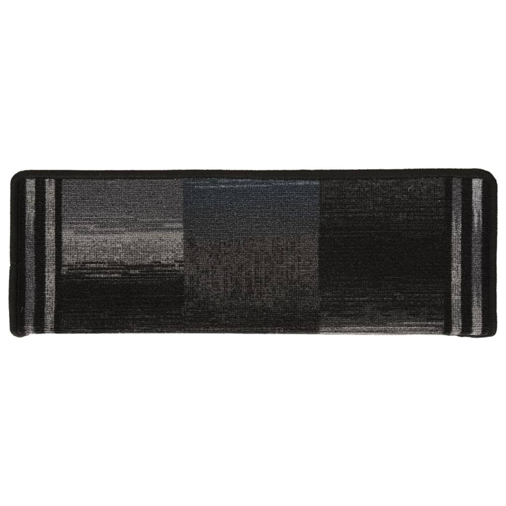 Trapmatten zelfklevend 15 st 65x25 cm zwart en grijs