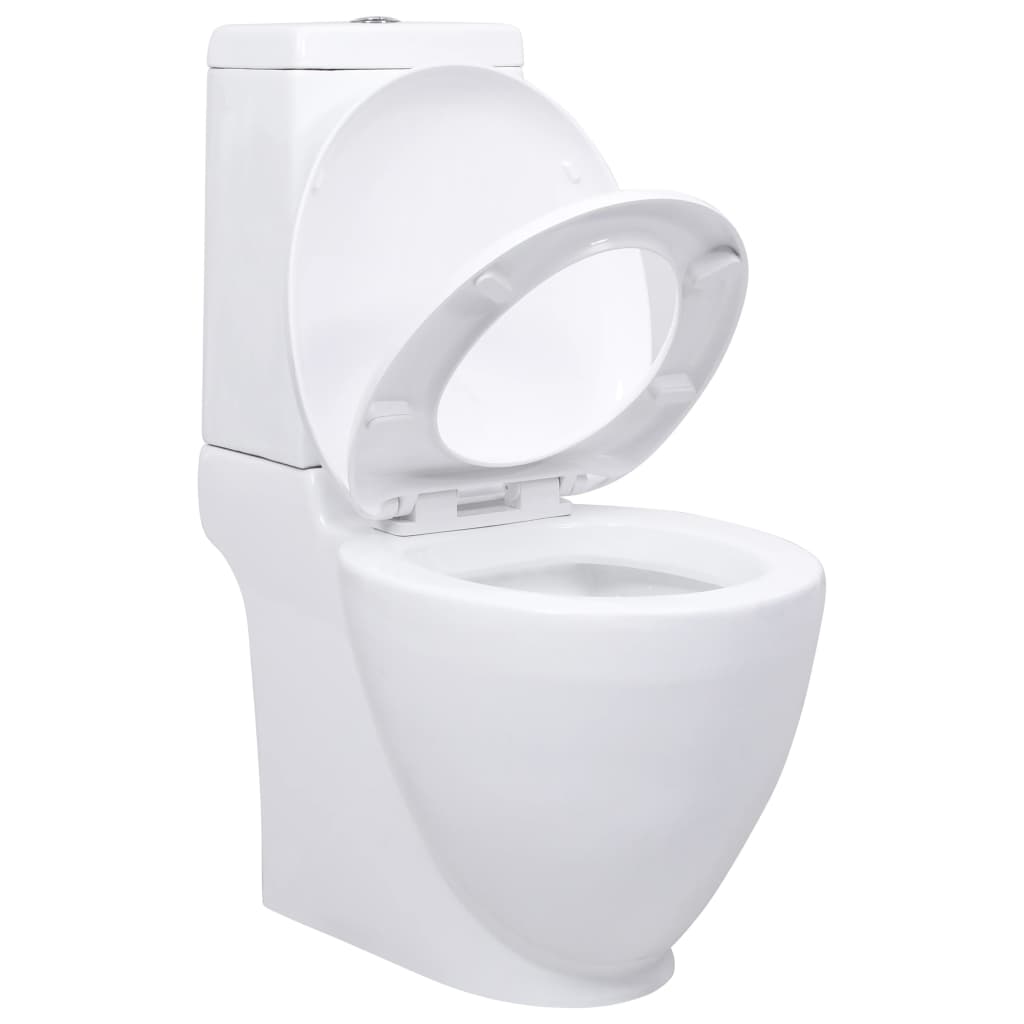 Toilet rond afvoer onder keramiek wit