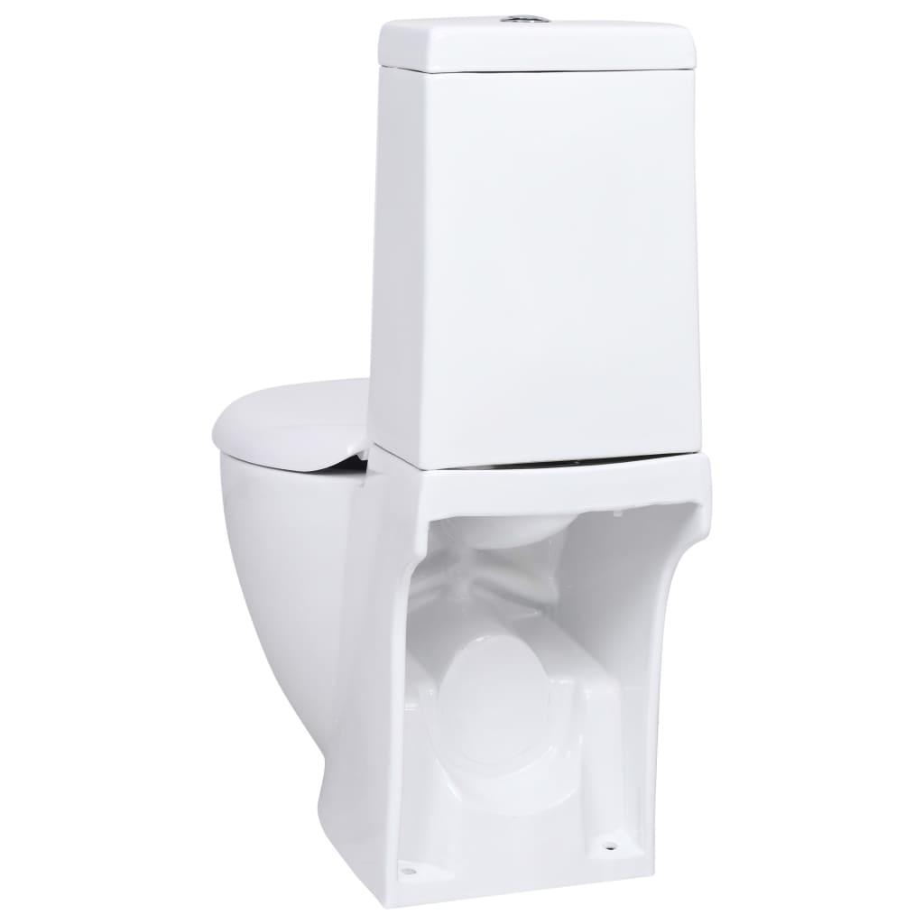 Toilet rond afvoer onder keramiek wit