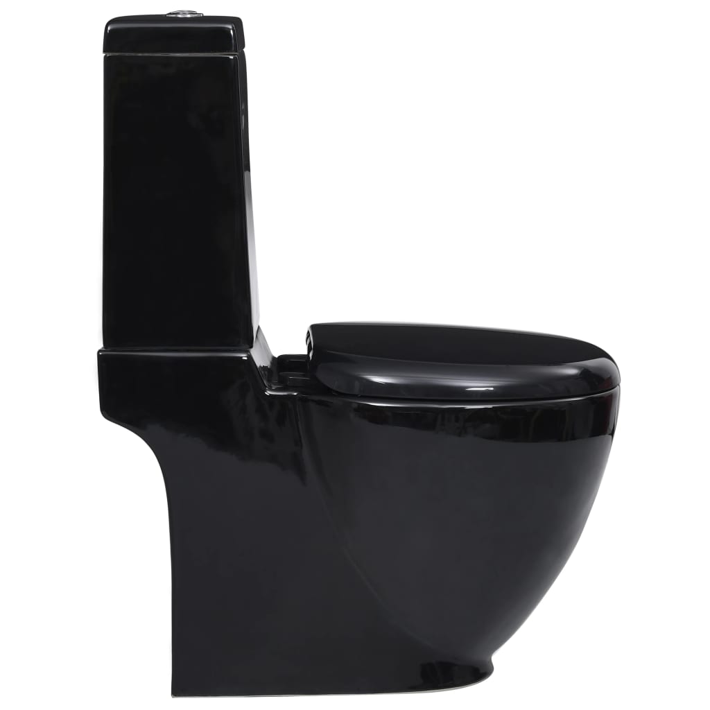 Toilet rond afvoer onder keramiek zwart