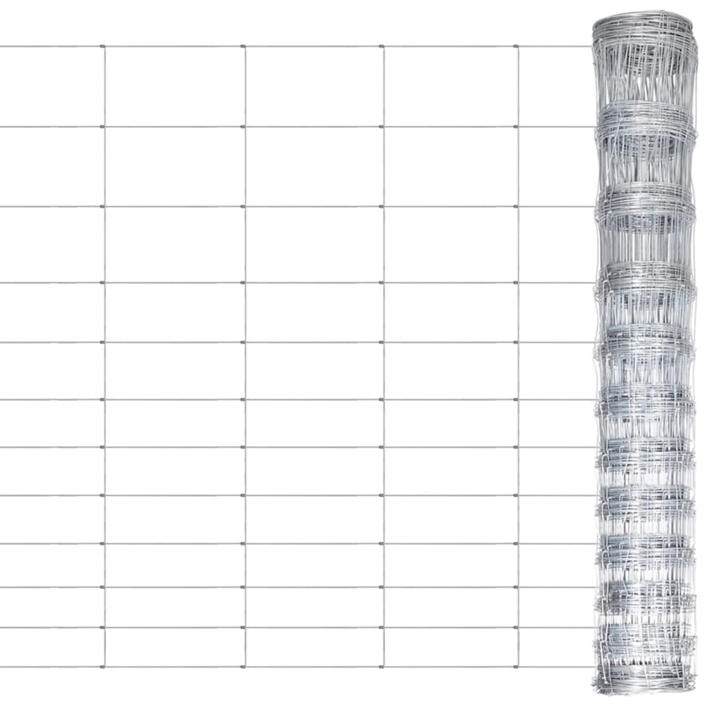 Hek 50 m 150 cm gegalvaniseerd staal zilverkleurig