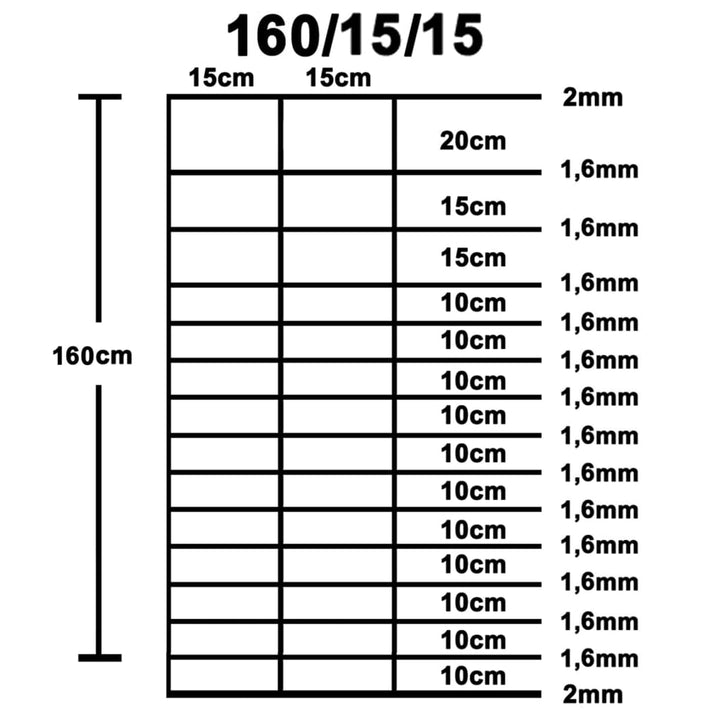 Hek 50x1,6 m gegalvaniseerd staal zilverkleurig