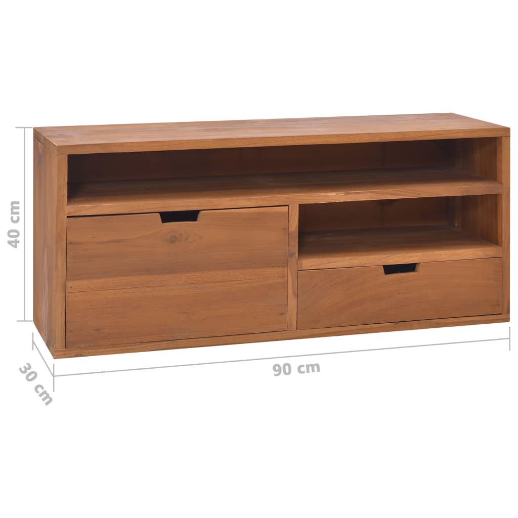 Tv-meubel 90x30x40 cm massief teakhout