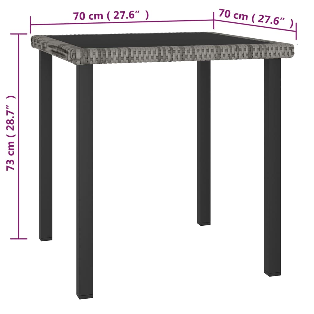 3-delige Tuinset poly rattan grijs