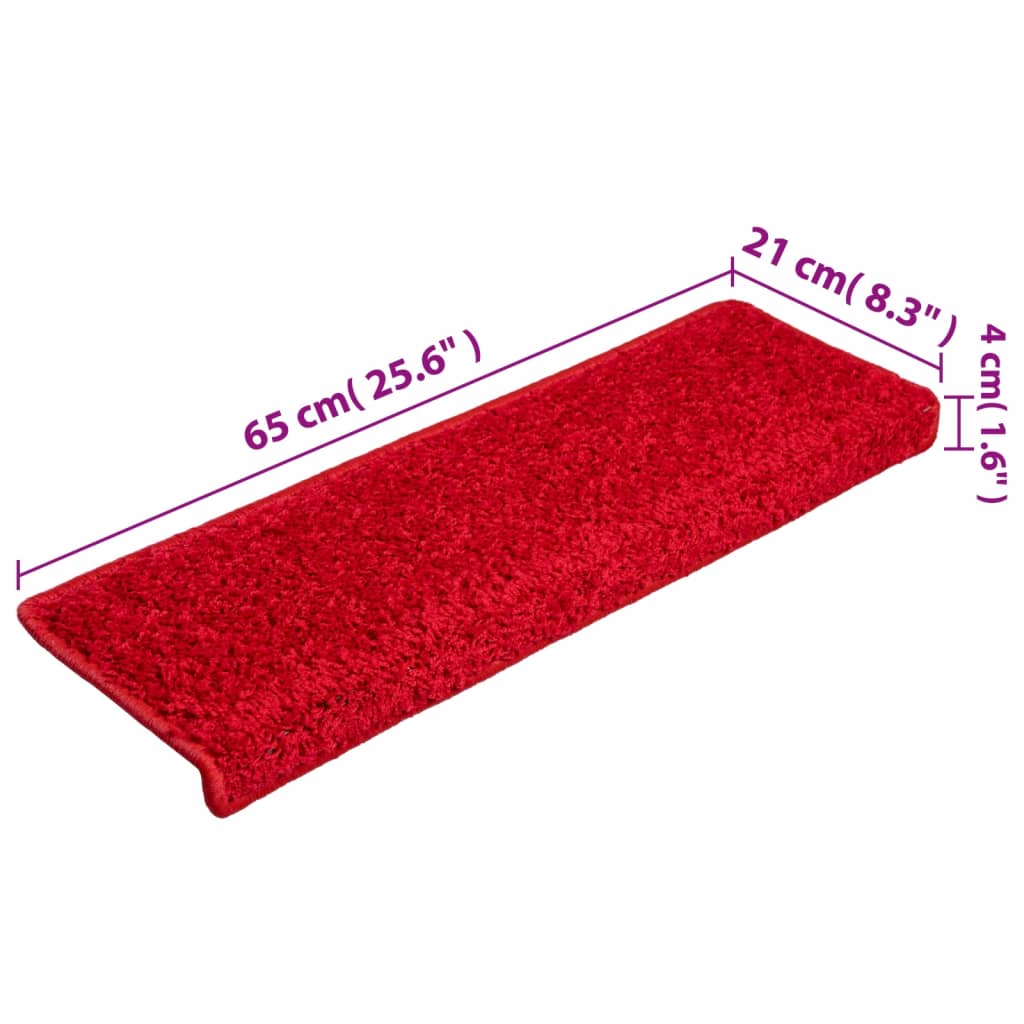 Trapmatten 10 st 65x25 cm rood