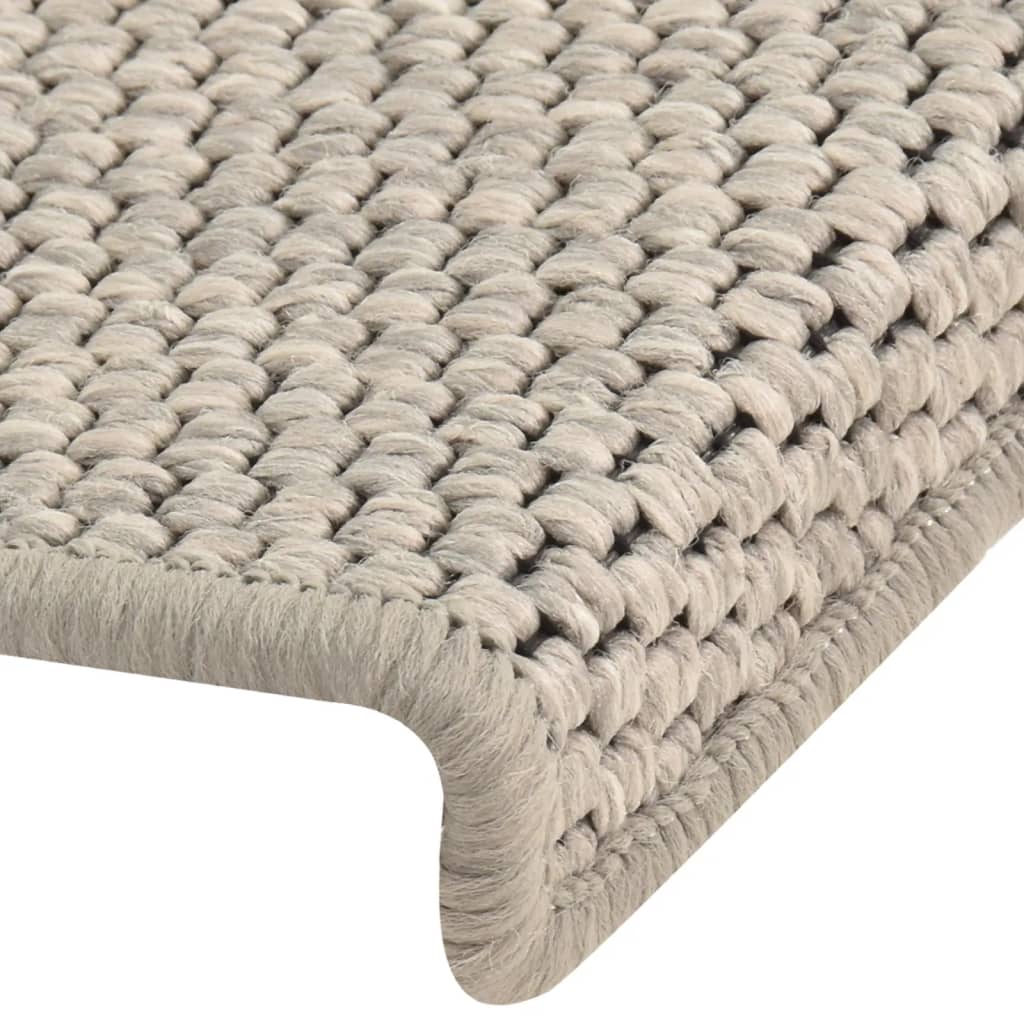 Trapmatten zelfklevend 15 st sisal-look 65x25 cm zilverkleurig