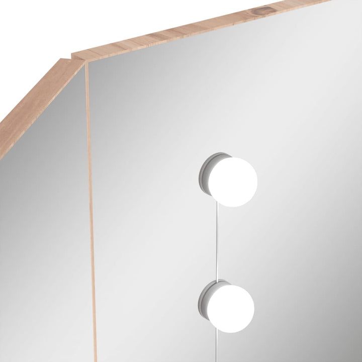 Hoekkaptafel met LED 111x54x141,5 cm eikenkleurig
