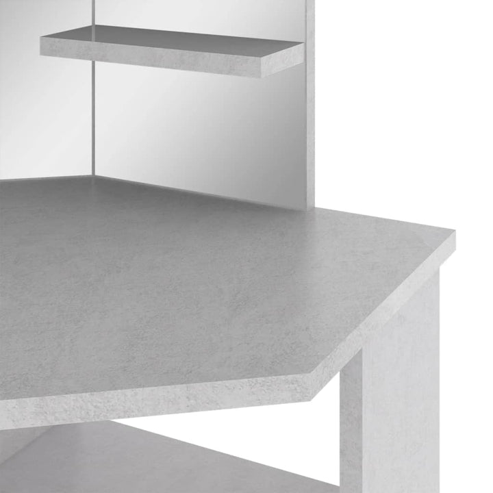 Hoekkaptafel met LED 111x54x141,5 cm betongrijs