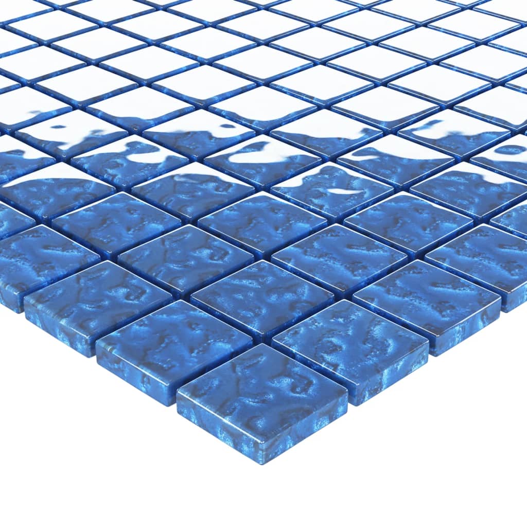 Mozaïektegels 11 st zelfklevend 30x30 cm glas blauw