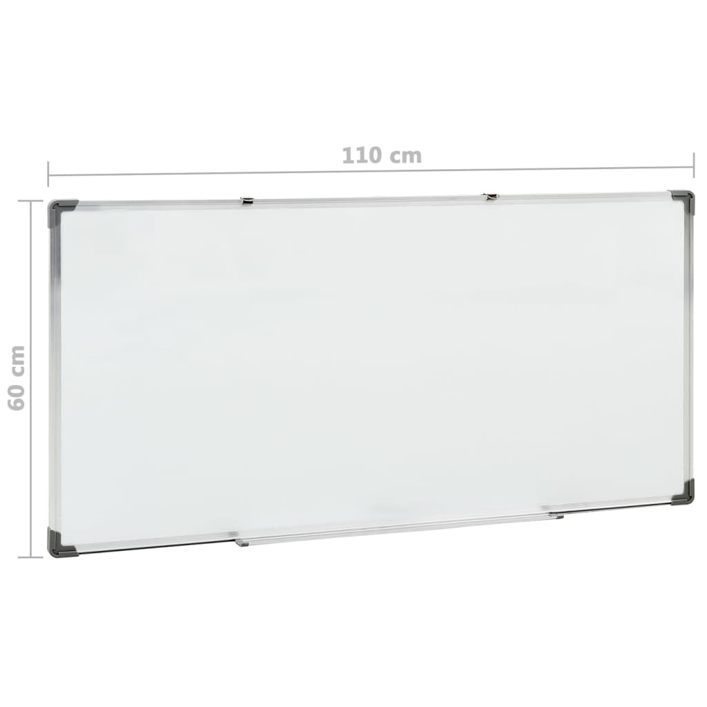 Whiteboard magnetisch 110x60 cm staal wit