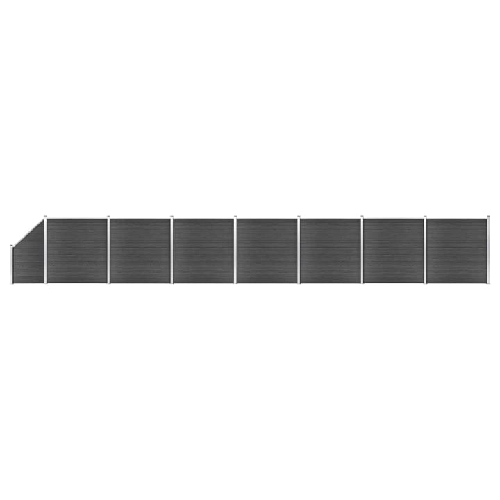 Schuttingpanelenset 1311x(105-186) cm HKC zwart
