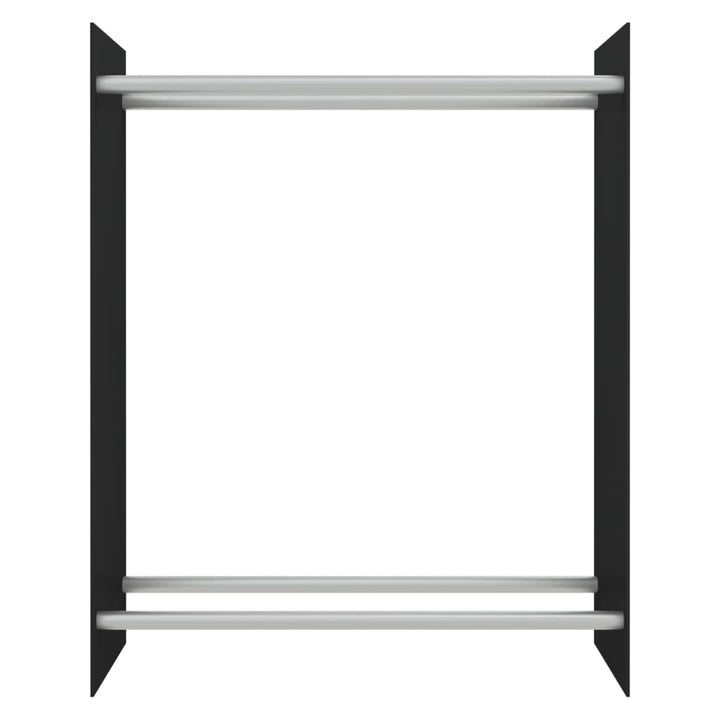Haardhoutrek 80x35x100 cm gehard glas zwart