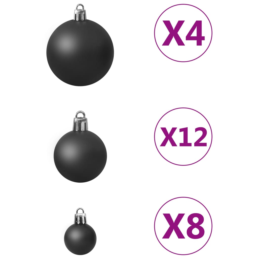 100-delige Kerstballenset zwart